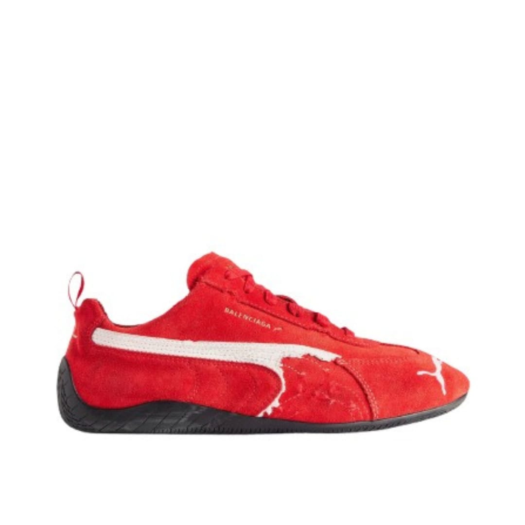 Puma Balenciaga Speedcat Suede Distressed Red White
