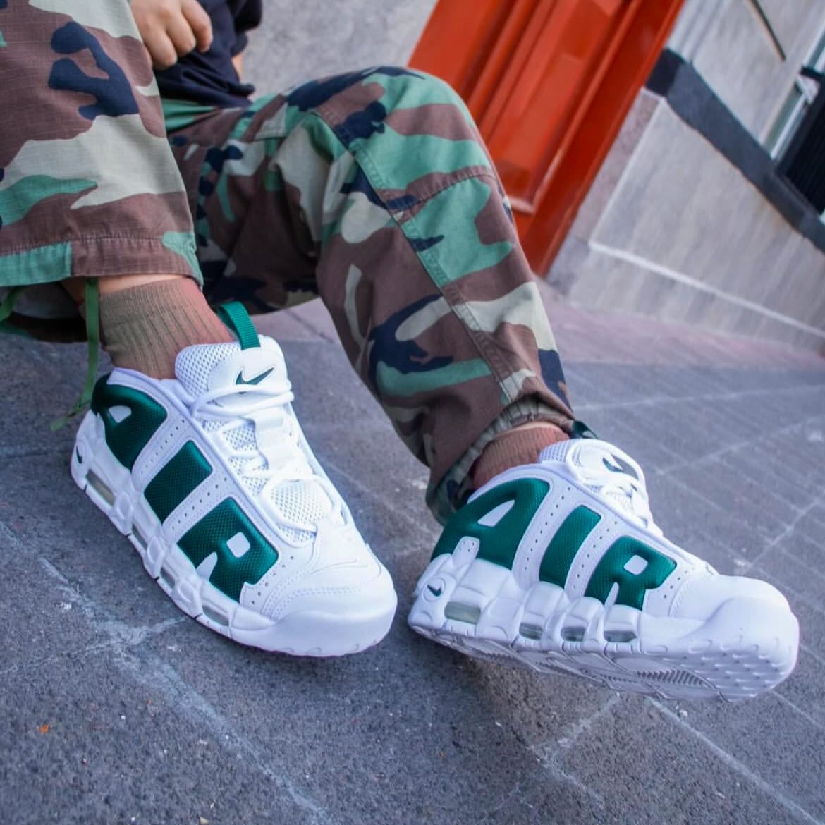 Nike Air More Uptempo Low White Green Sneaker - Image 4