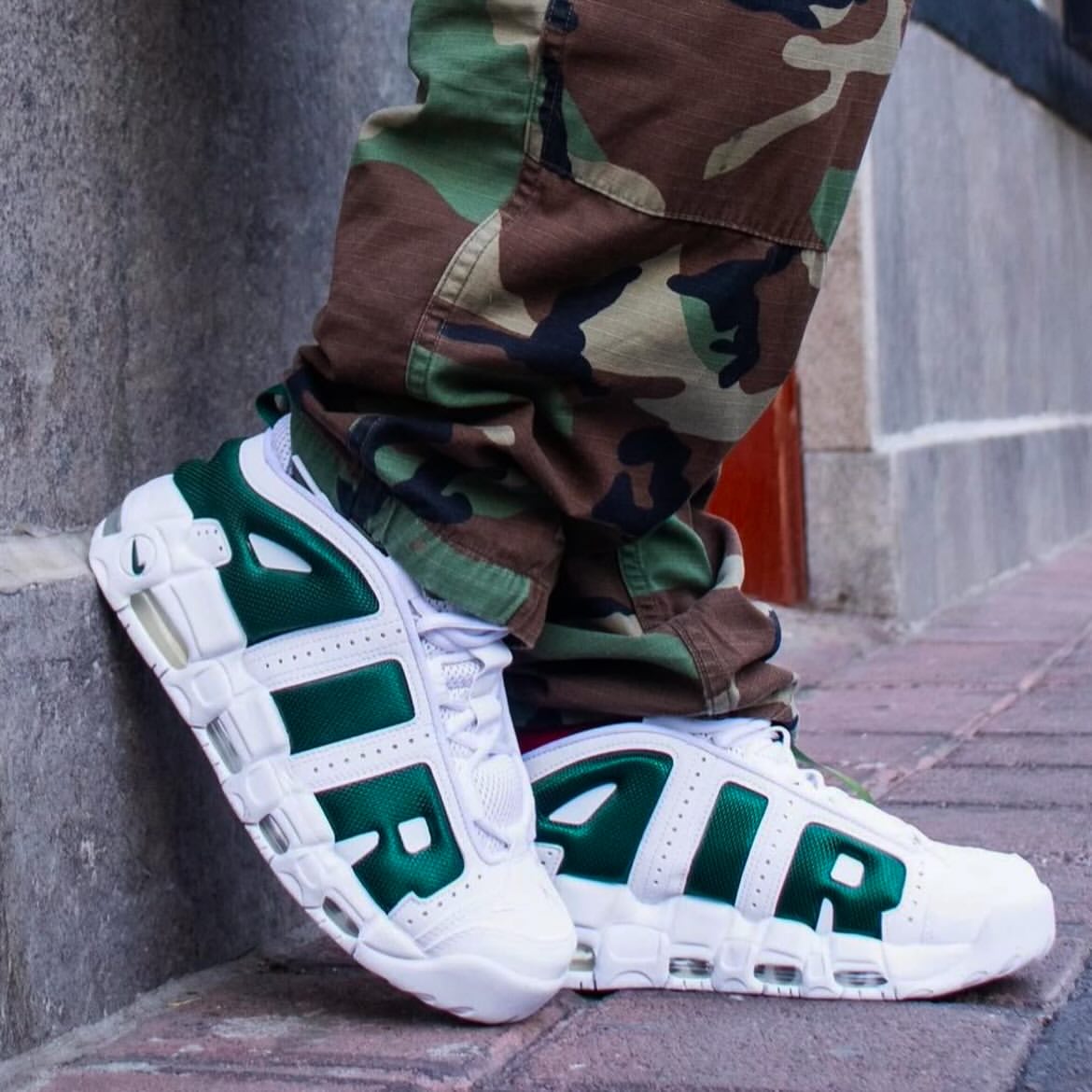Nike Air More Uptempo Low White Green Sneaker - Image 3