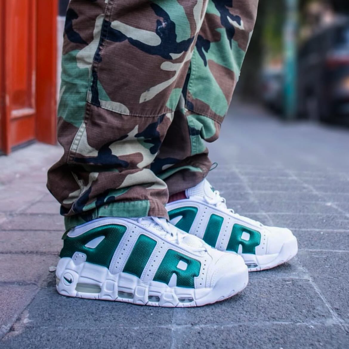 Nike Air More Uptempo Low White Green Sneaker - Image 5