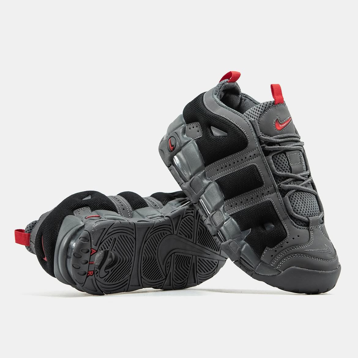 Nike Air More Uptempo Low Dark Grey Sneakers - Image 2