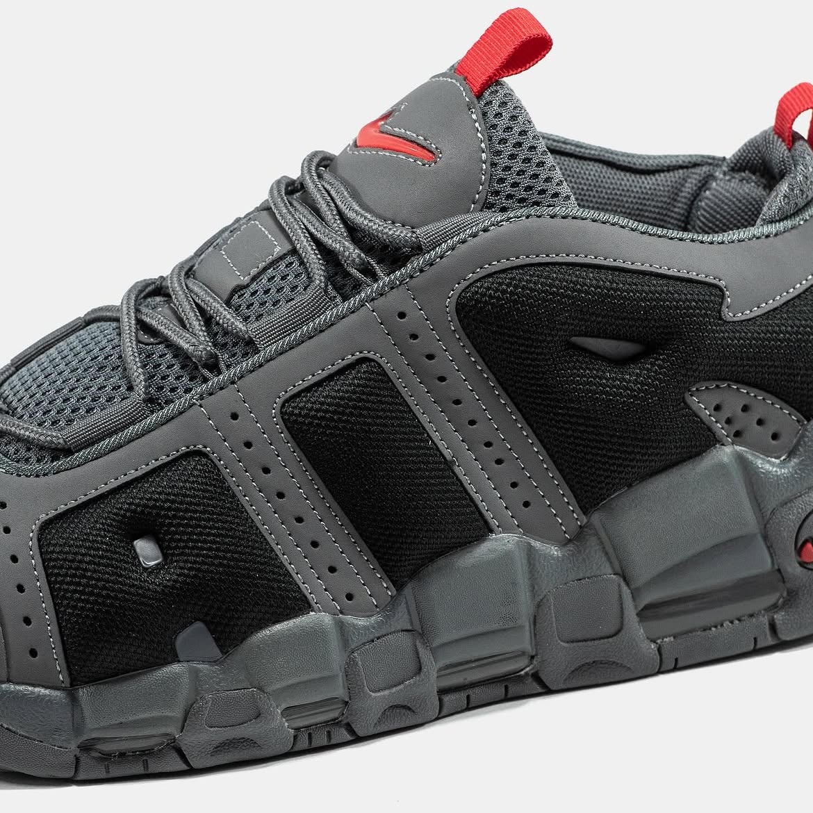 Nike Air More Uptempo Low Dark Grey Sneakers - Image 3