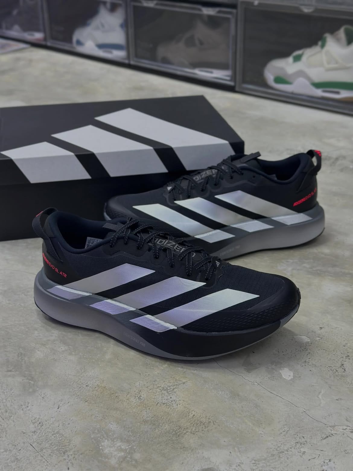 Adidas Adizero Evo SL ATR Black Silver Running Shoes - Image 8