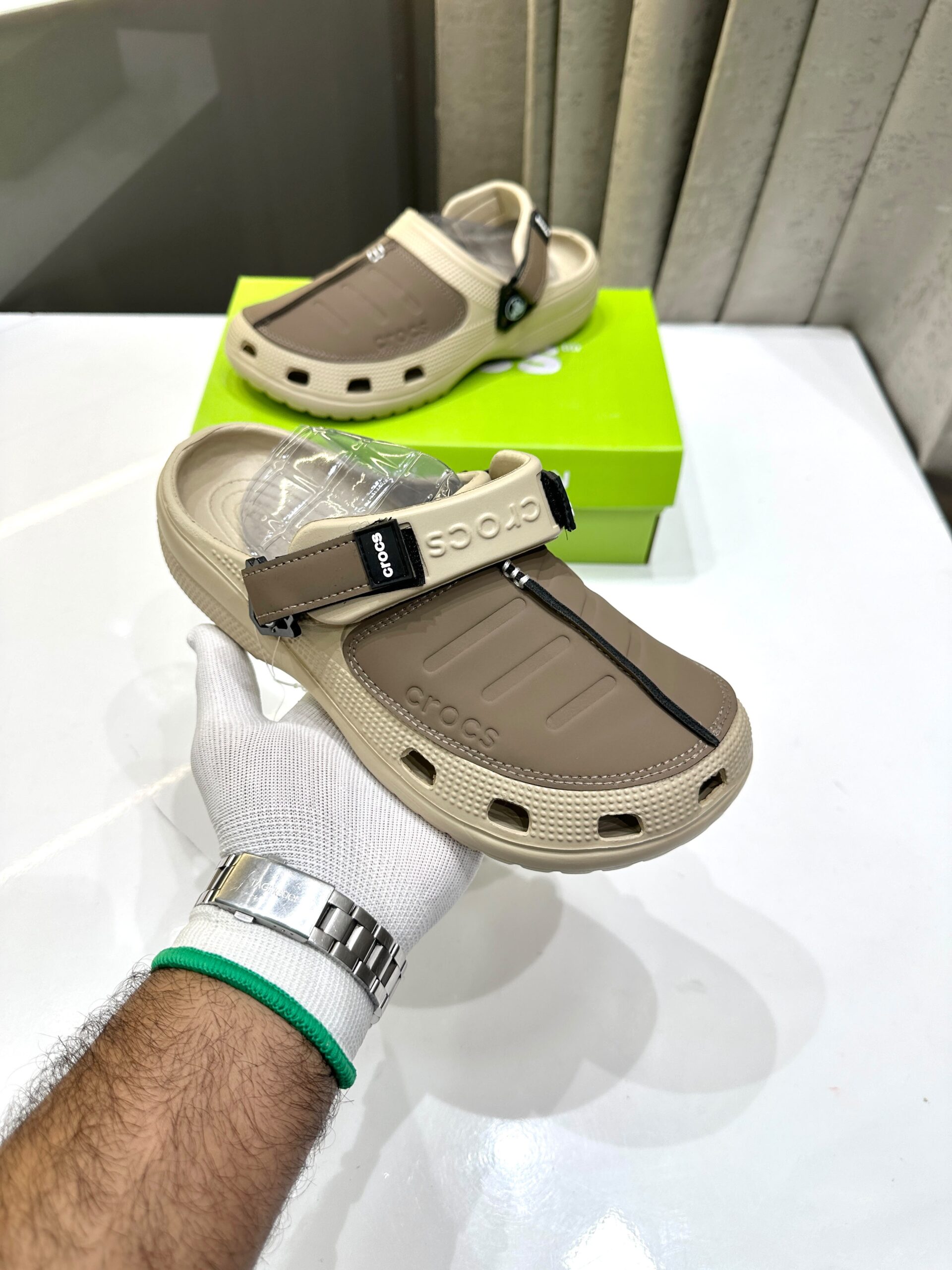 Crocs Beige / Taupe-Brown Clogs - Image 5