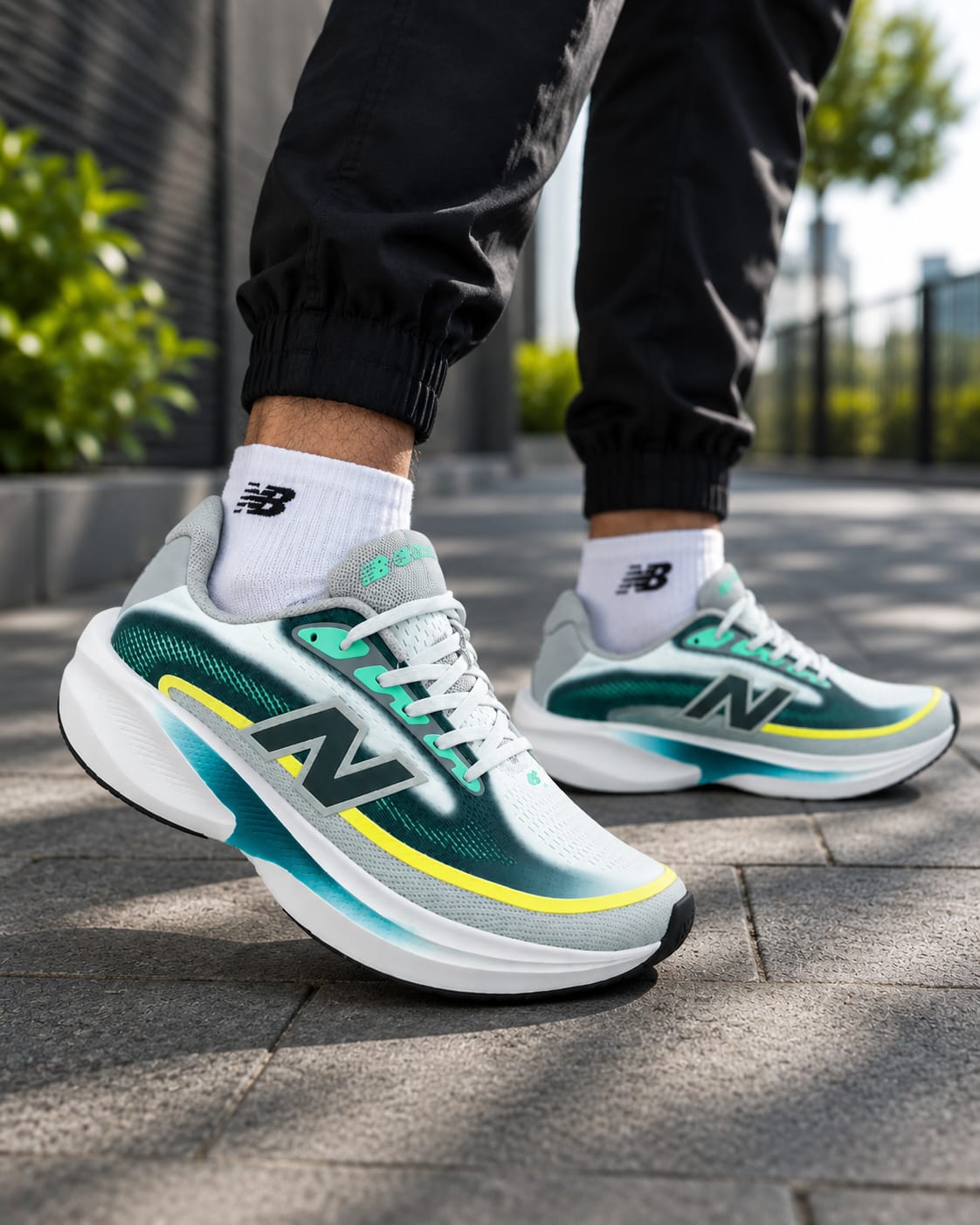 New Balance Ellipse V1 Sneakers – Glint Blue & Medusa Green - Image 7